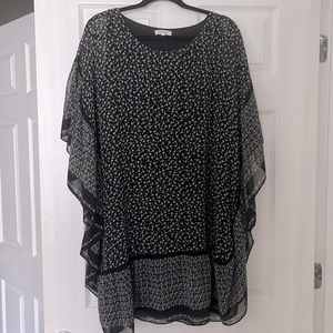 MAX STUDIO MINI DRESS - BLACK & WHITE LIGHTWEIGHT FLOWING FABRIC - Size L